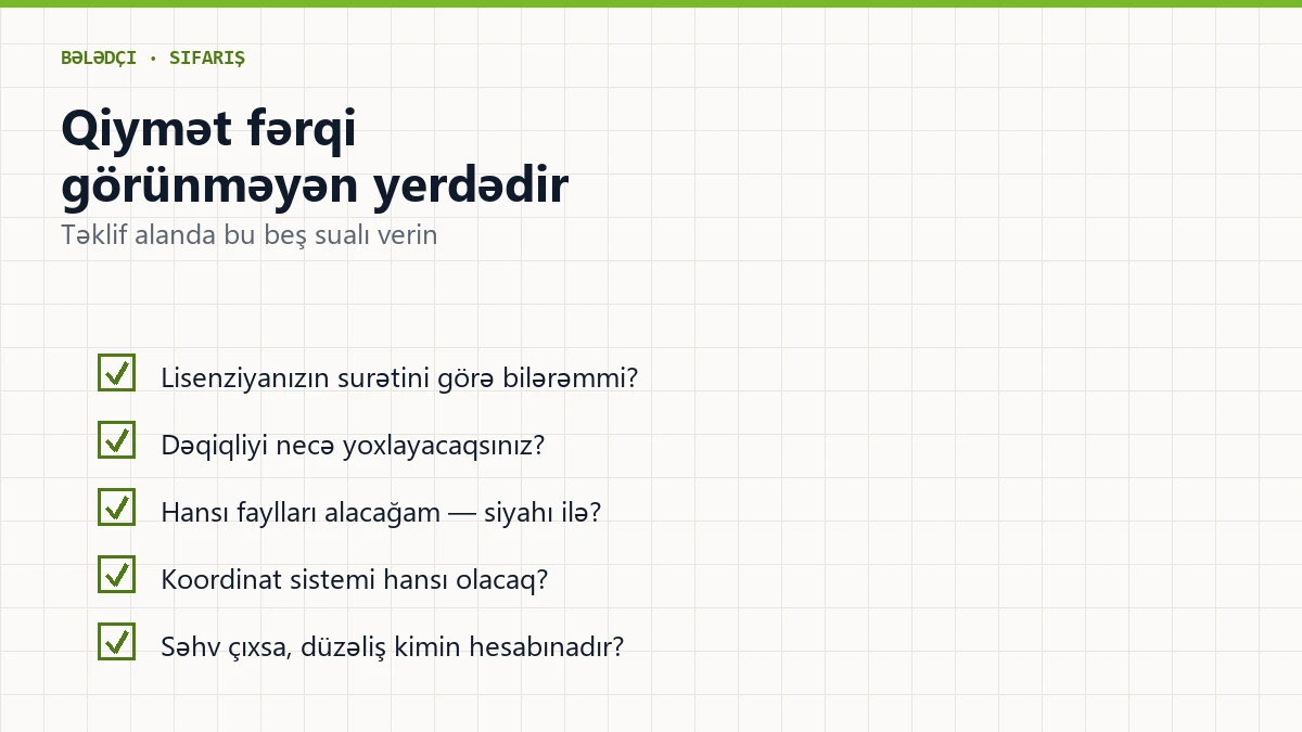 Geodeziya şirkəti seçərkən nələri soruşmaq lazımdır